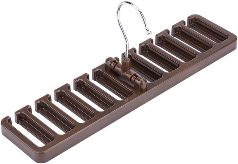 woobles Belt Rack Organizer, Sturdy Plastic Tie Belt Scarf Save Space Hanger Belt with Metal Hook for Closet Wardrobe 10 Slot(#2) - Image 1